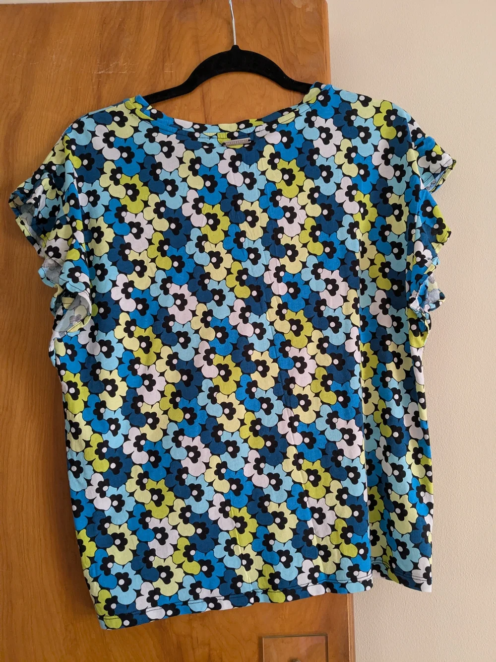 Michael Kors Blue, Lime & White Floral Short Sleeve Tee